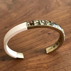 J. Crew Leather and stone Cuff bracelet